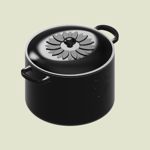 The Sunflower Smile Pot Black